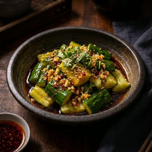 Smashed cucumber salad